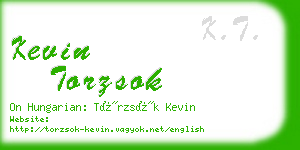 kevin torzsok business card